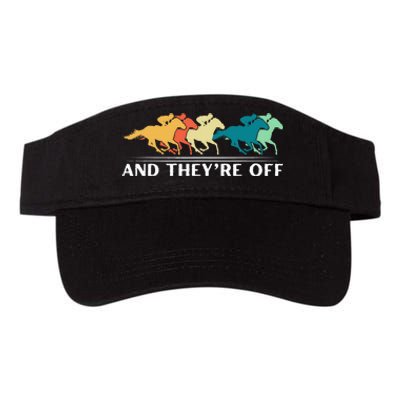 Horse Racing Funny And TheyRe Off Horse Racing Valucap Bio-Washed Visor