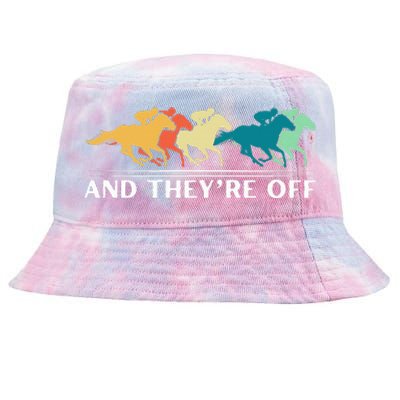 Horse Racing Funny And TheyRe Off Horse Racing Tie-Dyed Bucket Hat