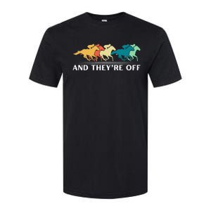 Horse Racing Funny And TheyRe Off Horse Racing Softstyle CVC T-Shirt