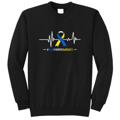 Heartbeat Ribbon For Down Syndrome Awareness Gift Sweatshirt