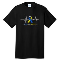 Heartbeat Ribbon For Down Syndrome Awareness Gift Tall T-Shirt