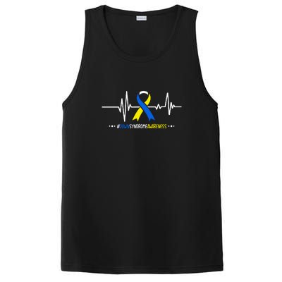 Heartbeat Ribbon For Down Syndrome Awareness Gift PosiCharge Competitor Tank