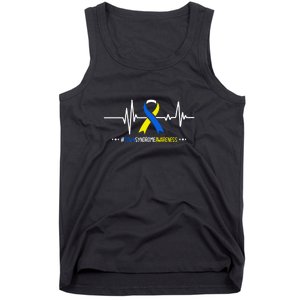 Heartbeat Ribbon For Down Syndrome Awareness Gift Tank Top