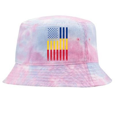 Half Roian Flag Vintage American Inside Me Usa Gift Great Gift Tie-Dyed Bucket Hat