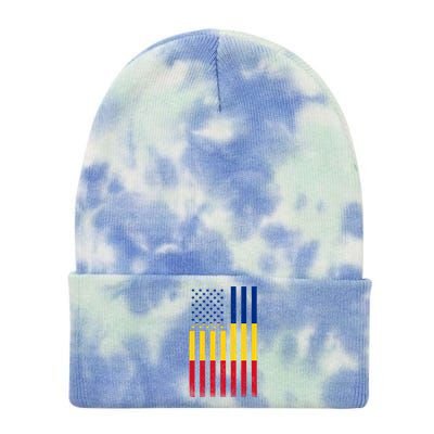 Half Roian Flag Vintage American Inside Me Usa Gift Great Gift Tie Dye 12in Knit Beanie