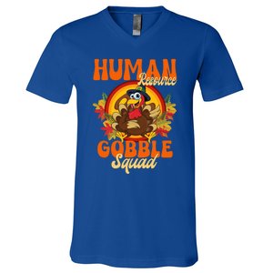 Hu Resource Gobble Squad Turkey Hr Ager Thanksgiving Gift V-Neck T-Shirt