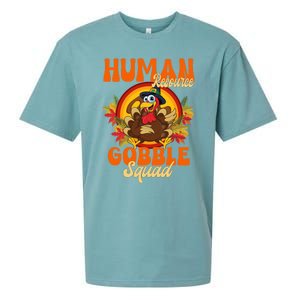 Hu Resource Gobble Squad Turkey Hr Ager Thanksgiving Gift Sueded Cloud Jersey T-Shirt