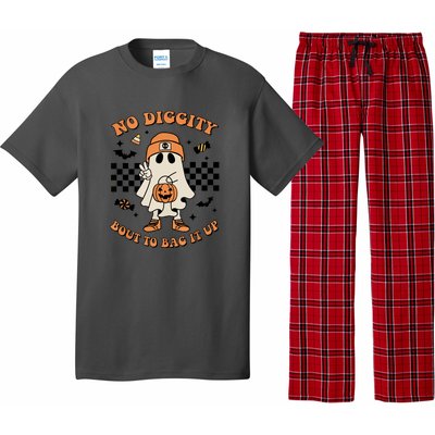 Halloween Retro Groovy Ghost No Diggity Bout To Bag It Up Gift Pajama Set