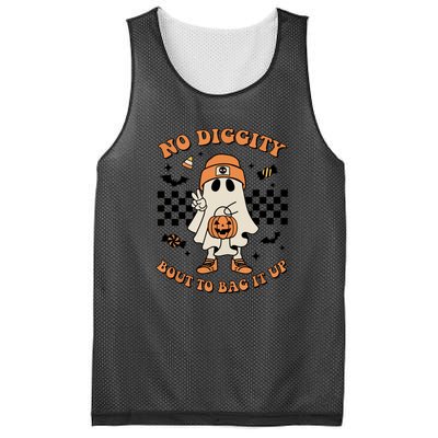 Halloween Retro Groovy Ghost No Diggity Bout To Bag It Up Gift Mesh Reversible Basketball Jersey Tank