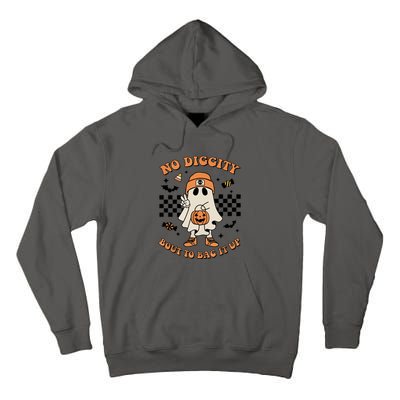 Halloween Retro Groovy Ghost No Diggity Bout To Bag It Up Gift Tall Hoodie