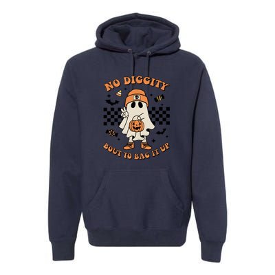 Halloween Retro Groovy Ghost No Diggity Bout To Bag It Up Gift Premium Hoodie