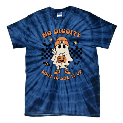 Halloween Retro Groovy Ghost No Diggity Bout To Bag It Up Gift Tie-Dye T-Shirt