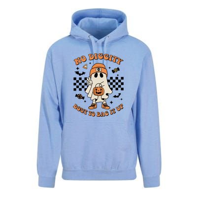 Halloween Retro Groovy Ghost No Diggity Bout To Bag It Up Gift Unisex Surf Hoodie