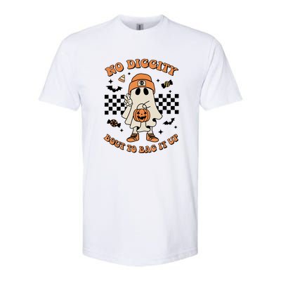 Halloween Retro Groovy Ghost No Diggity Bout To Bag It Up Gift Softstyle CVC T-Shirt