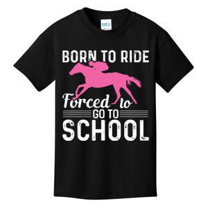 Horseback Riding Girl Funny Horse Kids T-Shirt