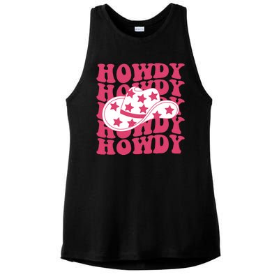 Howdy Retro Groovy Ladies PosiCharge Tri-Blend Wicking Tank