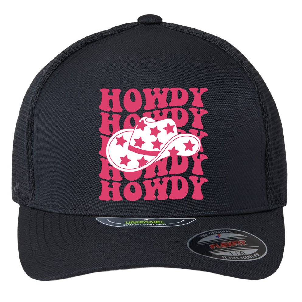 Howdy Retro Groovy Flexfit Unipanel Trucker Cap