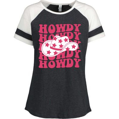 Howdy Retro Groovy Enza Ladies Jersey Colorblock Tee