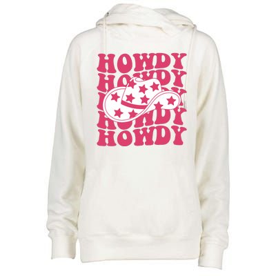 Howdy Retro Groovy Womens Funnel Neck Pullover Hood