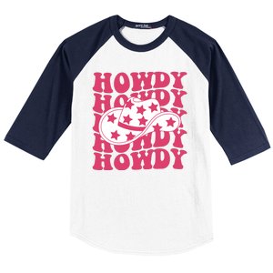 Howdy Retro Groovy Baseball Sleeve Shirt