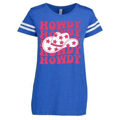 Howdy Retro Groovy Enza Ladies Jersey Football T-Shirt