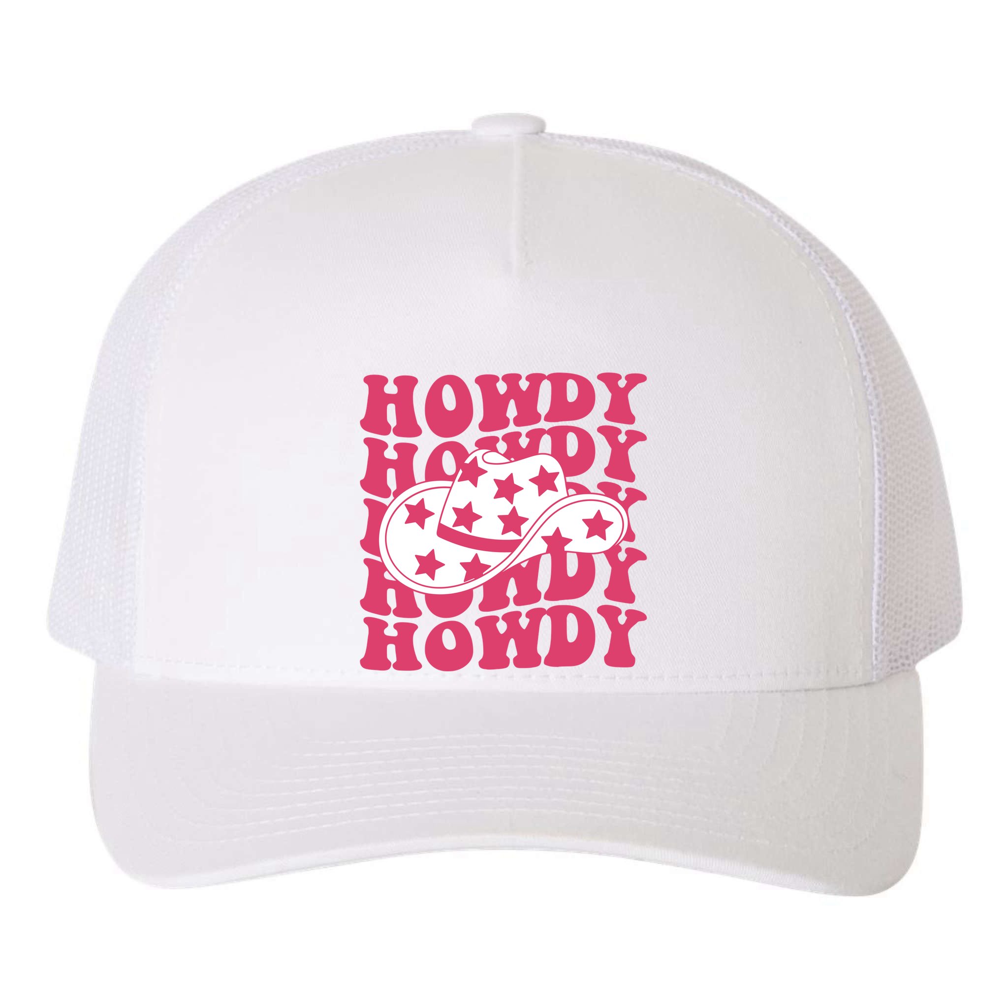 Howdy Retro Groovy Yupoong Adult 5-Panel Trucker Hat