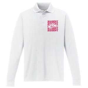 Howdy Retro Groovy Performance Long Sleeve Polo