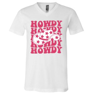 Howdy Retro Groovy V-Neck T-Shirt