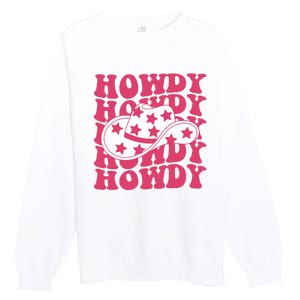 Howdy Retro Groovy Premium Crewneck Sweatshirt