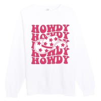 Howdy Retro Groovy Premium Crewneck Sweatshirt