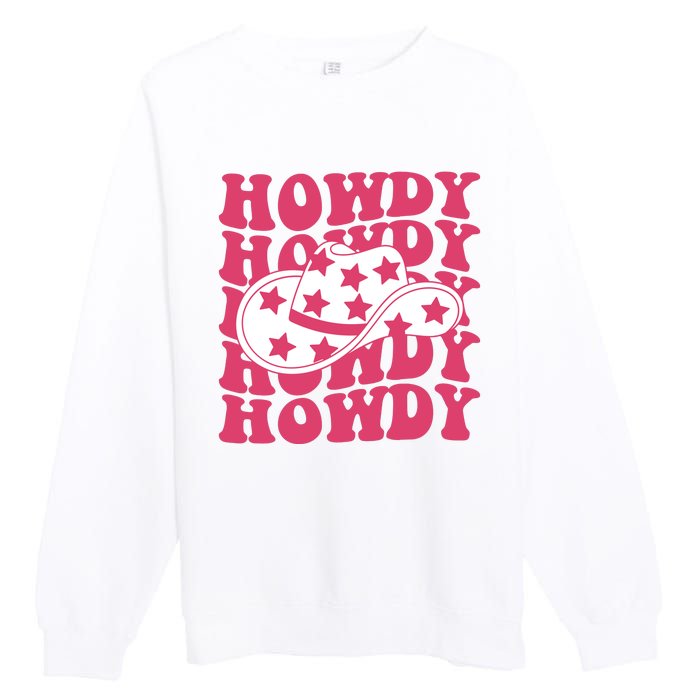 Howdy Retro Groovy Premium Crewneck Sweatshirt