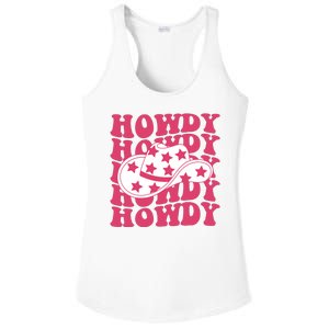 Howdy Retro Groovy Ladies PosiCharge Competitor Racerback Tank