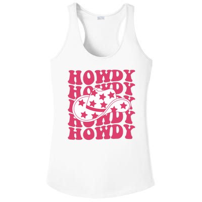 Howdy Retro Groovy Ladies PosiCharge Competitor Racerback Tank