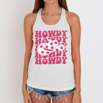 Howdy Retro Groovy Women's Knotted Racerback Tank