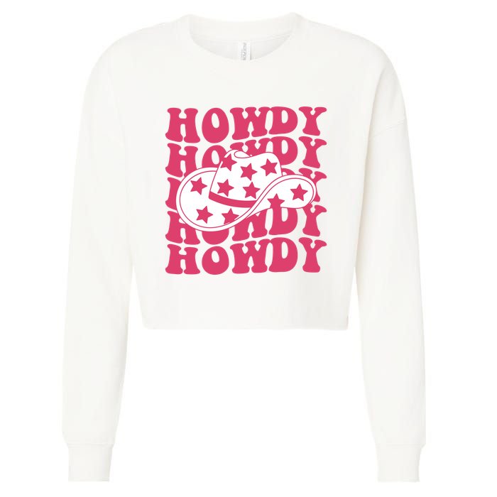 Howdy Retro Groovy Cropped Pullover Crew