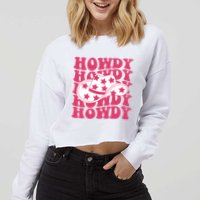 Howdy Retro Groovy Cropped Pullover Crew