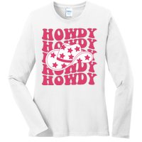 Howdy Retro Groovy Ladies Long Sleeve Shirt