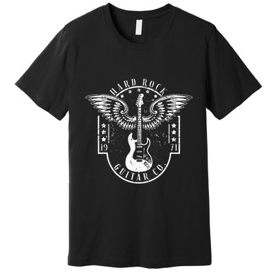 Hard Rock Guitar Co. Guitarist Rock And Roll Rocker Musician Premium T-Shirt