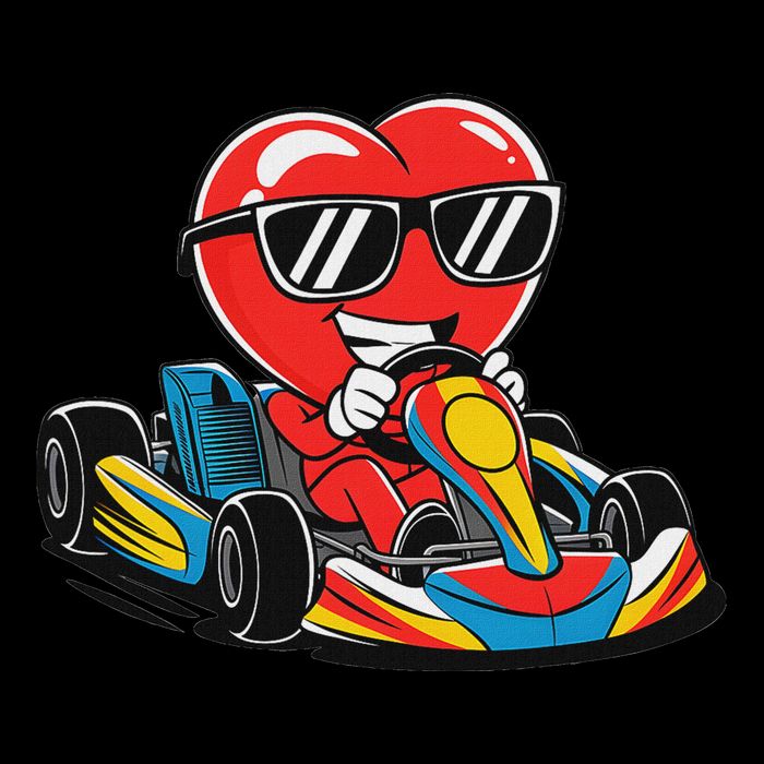 Heart Racing Go Kart Heart Valentines Day Funny Wool Snapback Cap