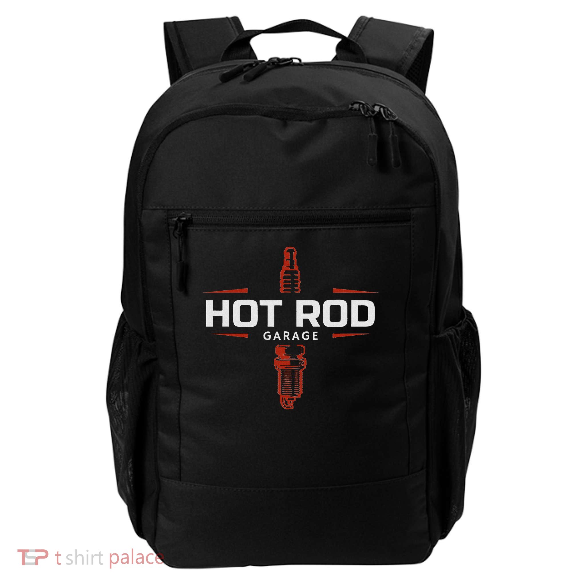 Hot Rod Garage Custom Retro Car Spark Plug Daily Commute Backpack