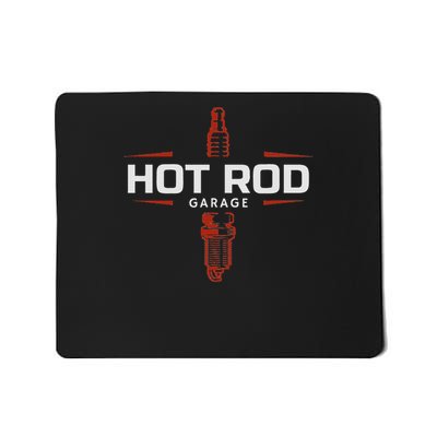 Hot Rod Garage Custom Retro Car Spark Plug Mousepad