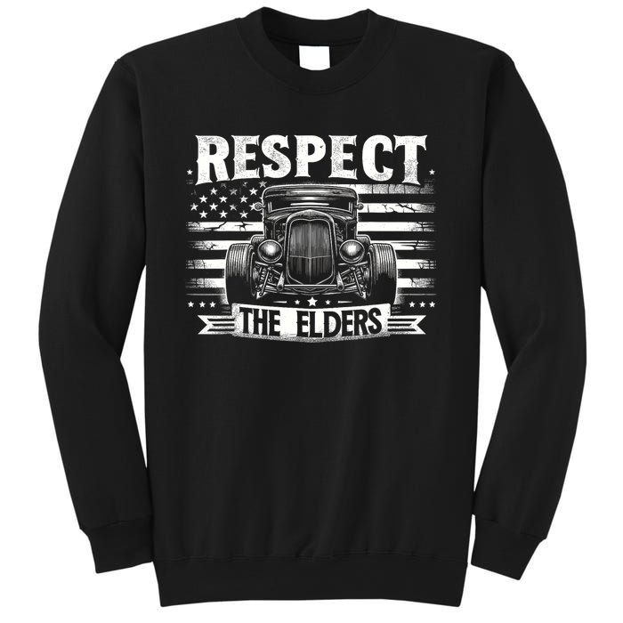 Hot Rod Grandpa Respect The Elders Patriotic Rat Rod Car Sweatshirt