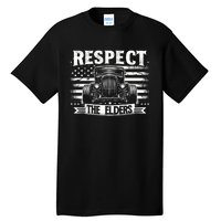 Hot Rod Grandpa Respect The Elders Patriotic Rat Rod Car Tall T-Shirt