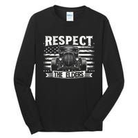 Hot Rod Grandpa Respect The Elders Patriotic Rat Rod Car Tall Long Sleeve T-Shirt