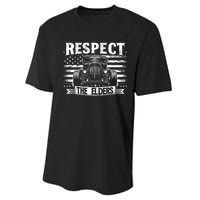 Hot Rod Grandpa Respect The Elders Patriotic Rat Rod Car Performance Sprint T-Shirt