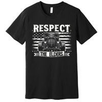 Hot Rod Grandpa Respect The Elders Patriotic Rat Rod Car Premium T-Shirt