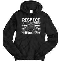 Hot Rod Grandpa Respect The Elders Patriotic Rat Rod Car Tie Dye Hoodie