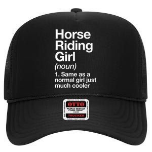 Horse Riding Girl Definition Funny & Sassy Sports High Crown Mesh Back Trucker Hat