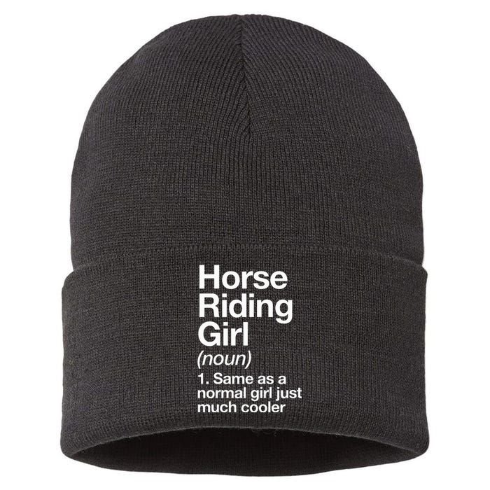 Horse Riding Girl Definition Funny & Sassy Sports Sustainable Knit Beanie