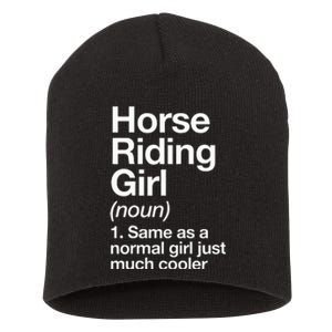 Horse Riding Girl Definition Funny & Sassy Sports Short Acrylic Beanie